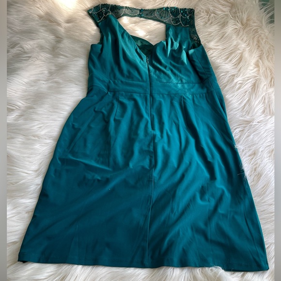 One by Eight Teal Beaded Cocktail Dress - Picture 5 of 8